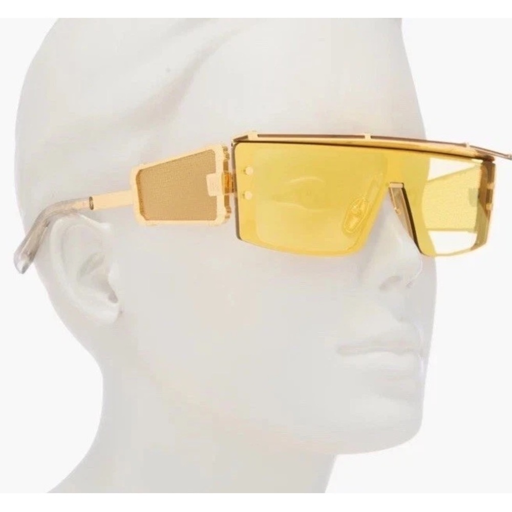 Akoni Balmain Eyewear  Wonder Boy III Oversized Gold Sunglasses Shield JAPAN